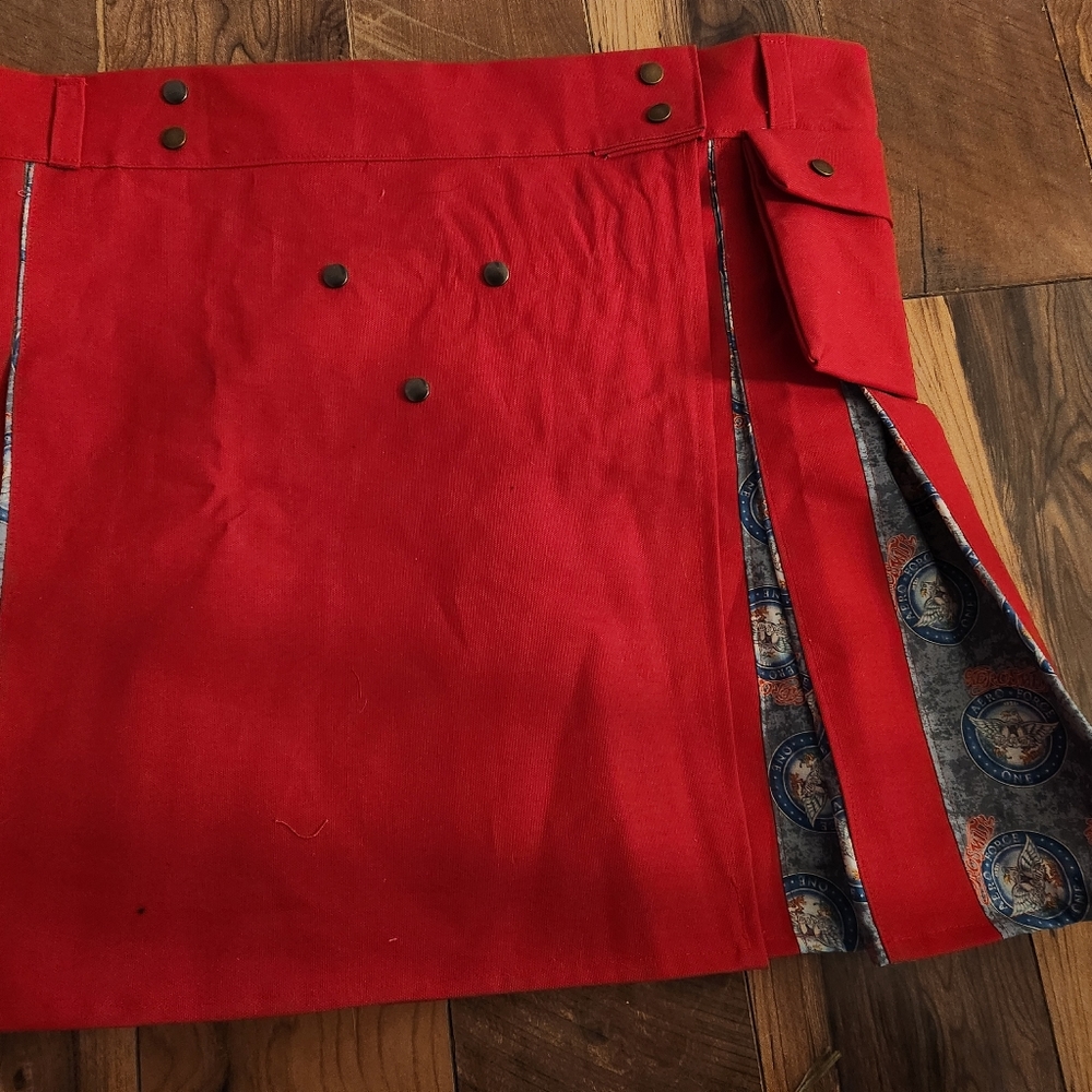 Red Aerosmith cargo kilt (44"-46")